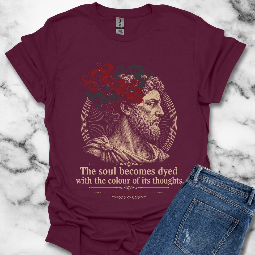 Aurelius Quote Soul Becomes Dyed T-Shirt