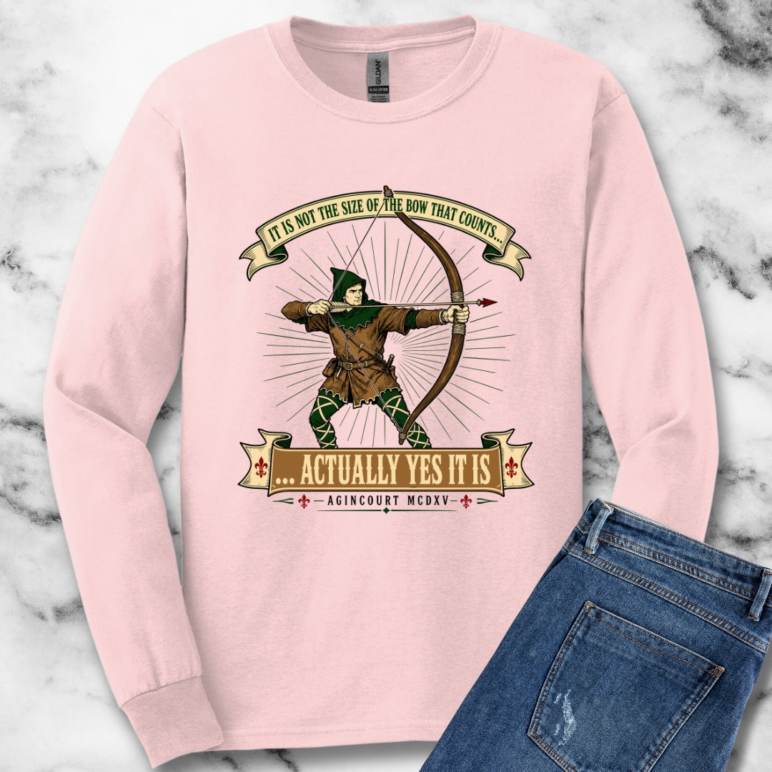 Size of the Bow Agincourt Unisex Long Sleeve Tee