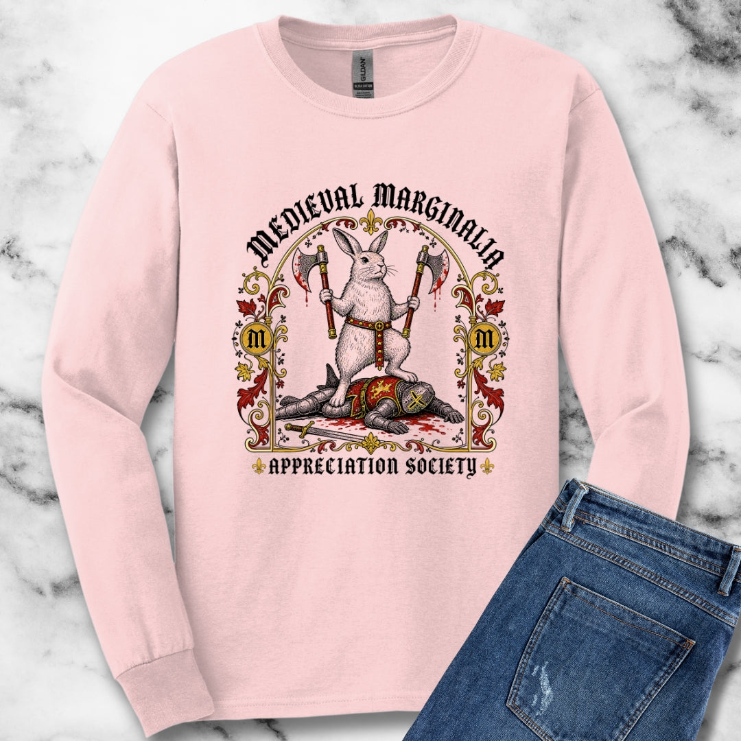Medieval Marginalia Appreciation Society Rabbit Unisex Long Sleeve Tee