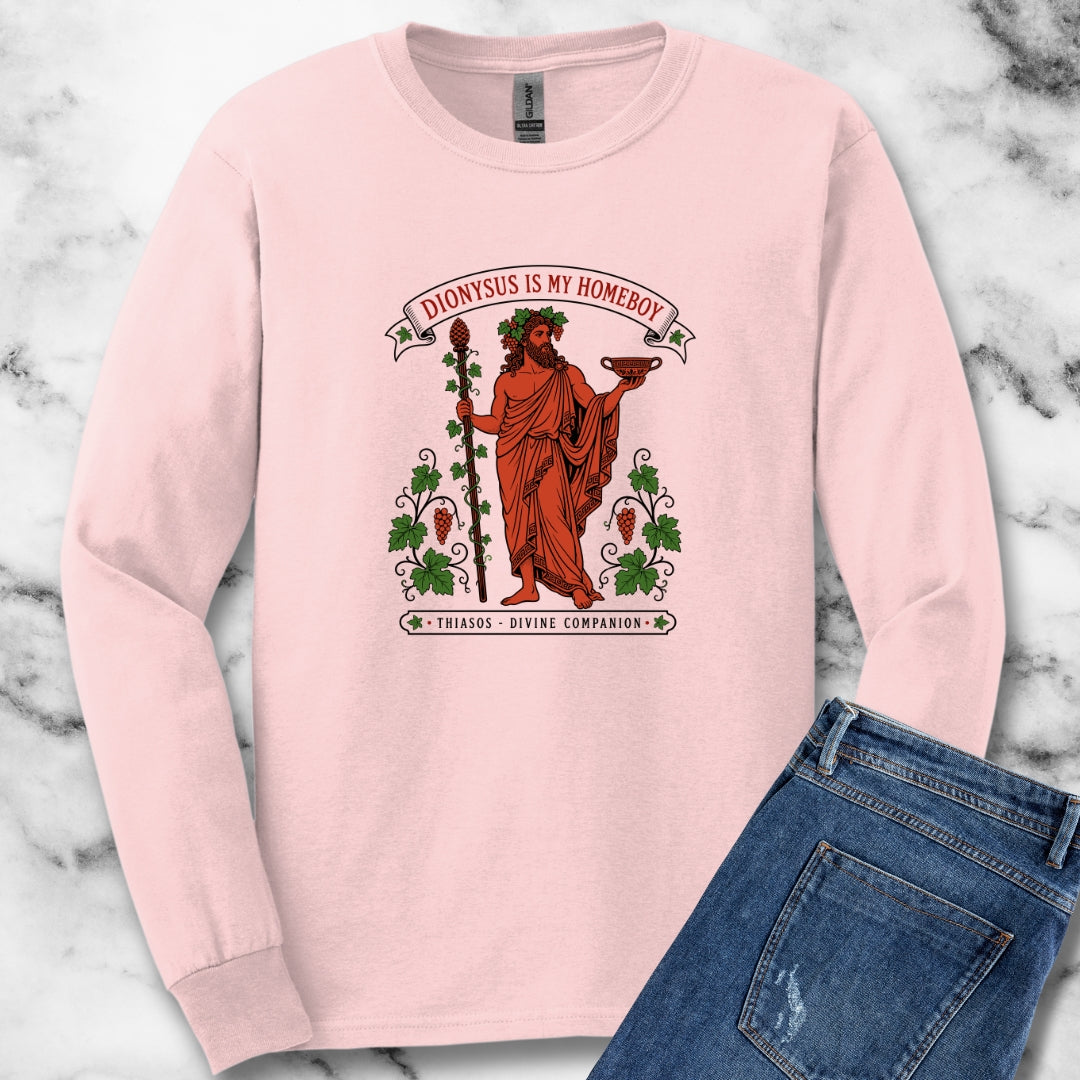 Dionysus is Homeboy Thiasos Unisex Long Sleeve Tee