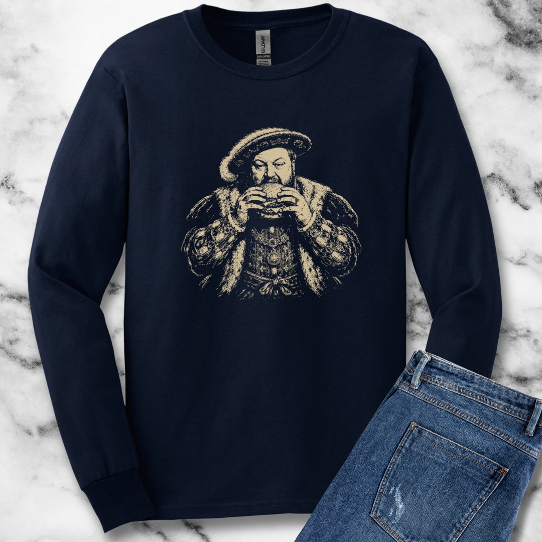 Henry VIII Eating a Burger Unisex Long Sleeve Tee