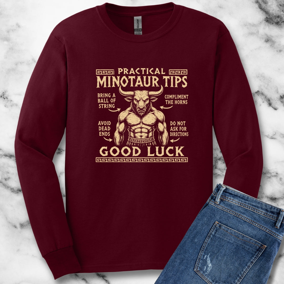 Practical Minotaur Tips Unisex Long Sleeve Tee