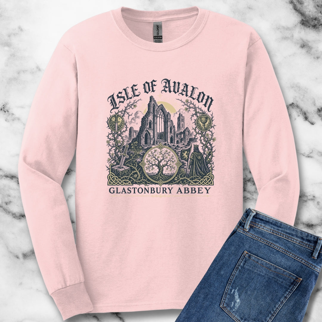 Glastonbury Abbey Isle of Avalon Unisex Long Sleeve Tee