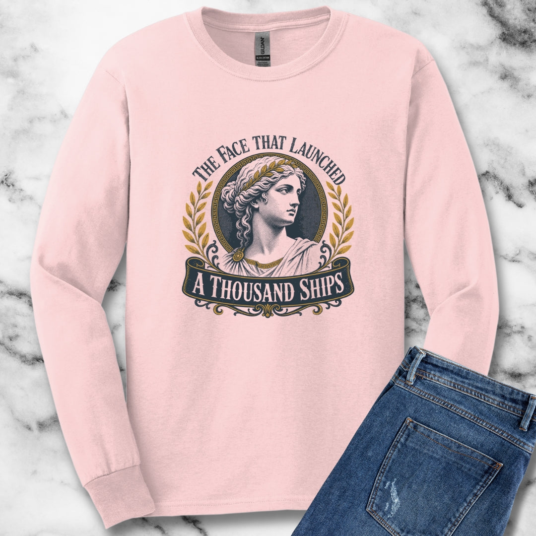 Helen of Troy Face a Thousand Ships Unisex Long Sleeve Tee