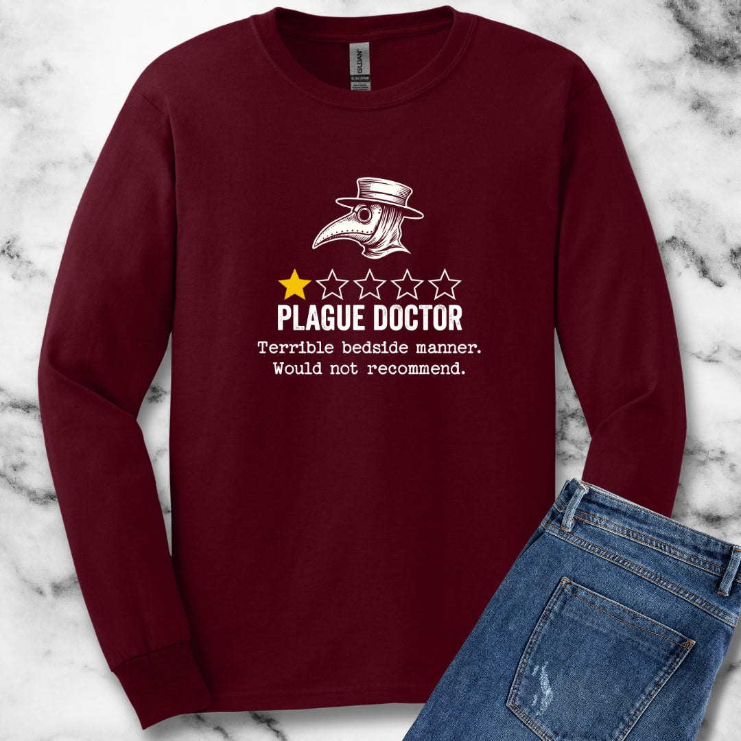 Plague Doctor Bad Review Unisex Long Sleeve Tee