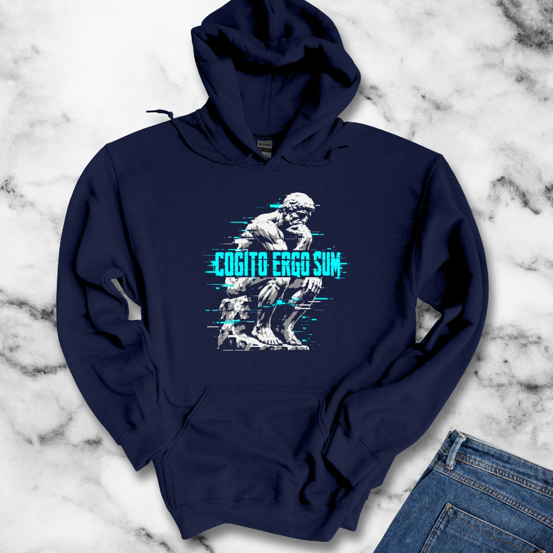 Cogito Ergo Sum Thinker Streetwear Style Hoodie