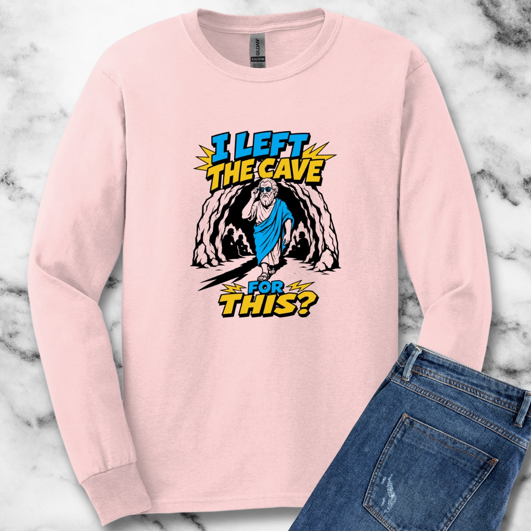 Plato Left the Cave for This Unisex Long Sleeve Tee