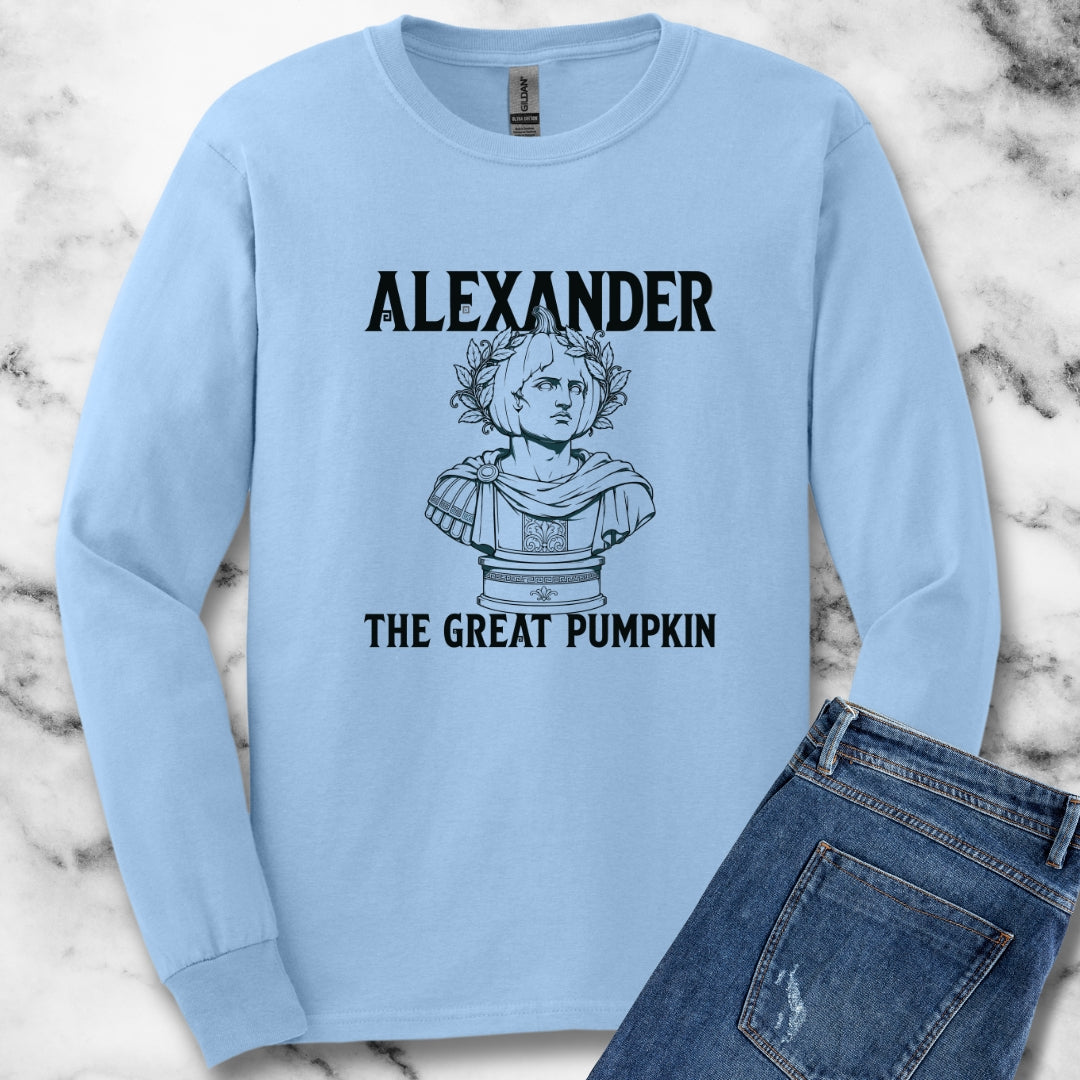 Alexander the Great Pumpkin! Statue Unisex Long Sleeve Tee