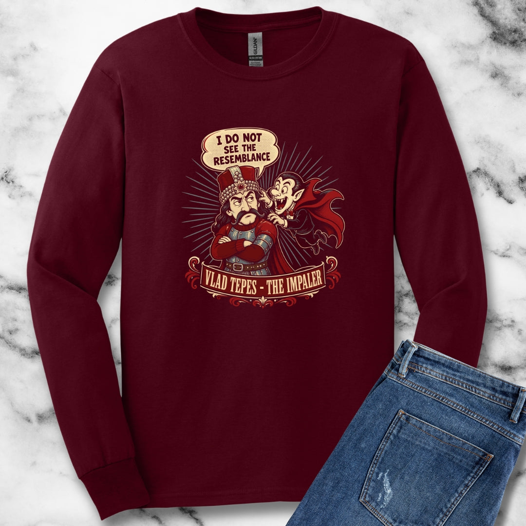 Vlad the Impaler Dracula No Resemblance Unisex Long Sleeve Tee