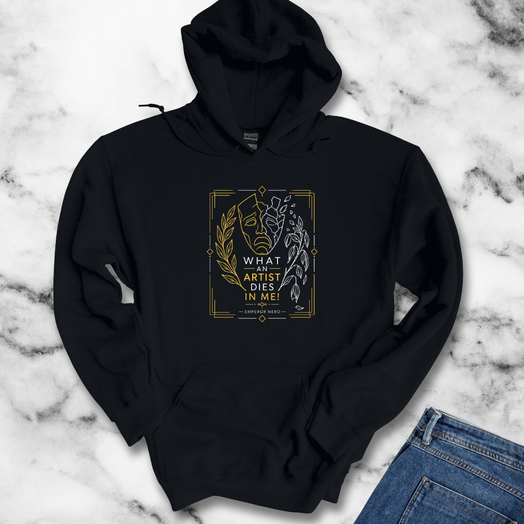 Line Art What an Artist Dies in Me Emperor Nero Hoodie