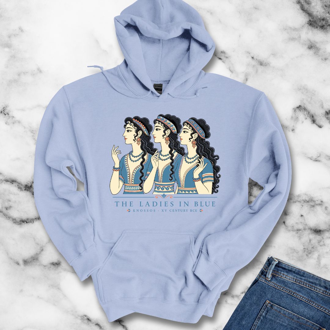 Knossos Minoan Ladies in Blue Hoodie
