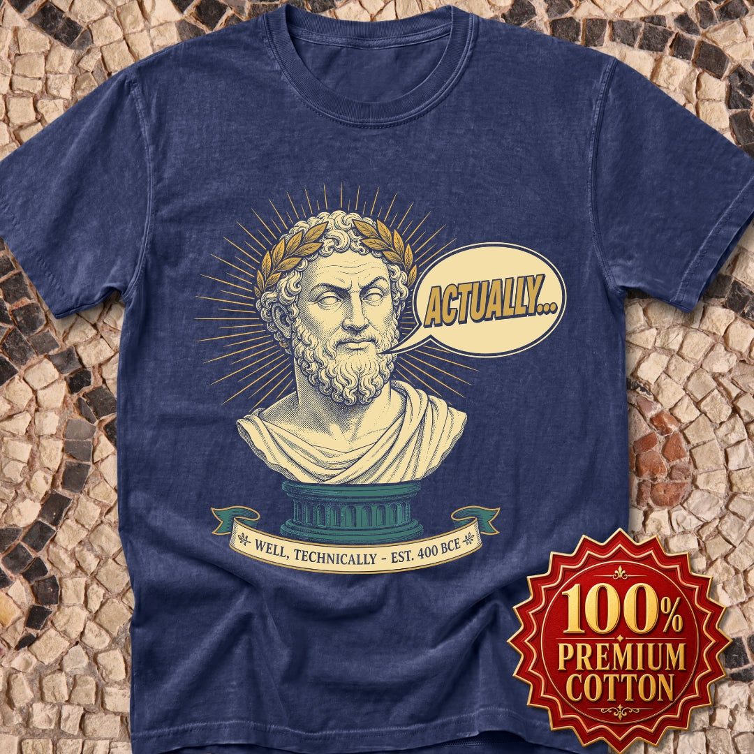 Actually... Pedantic Philosopher Bust Premium Tee
