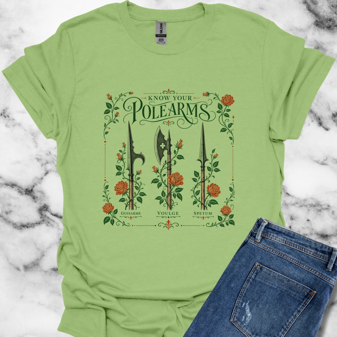 Know Your Polearms Weapons Roses T-Shirt