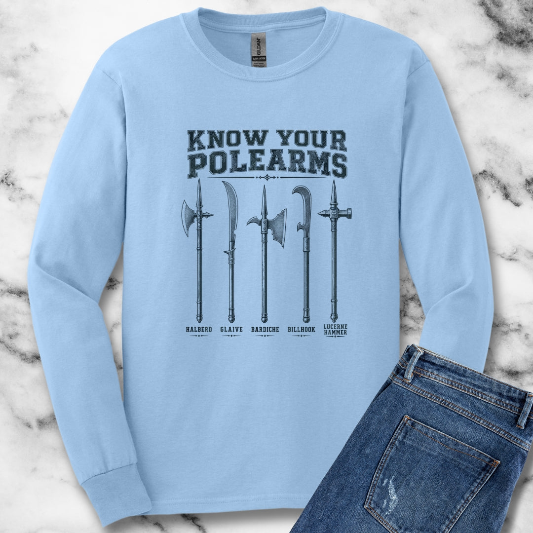 Know Your Polearms Medieval Weapons Unisex Long Sleeve Tee