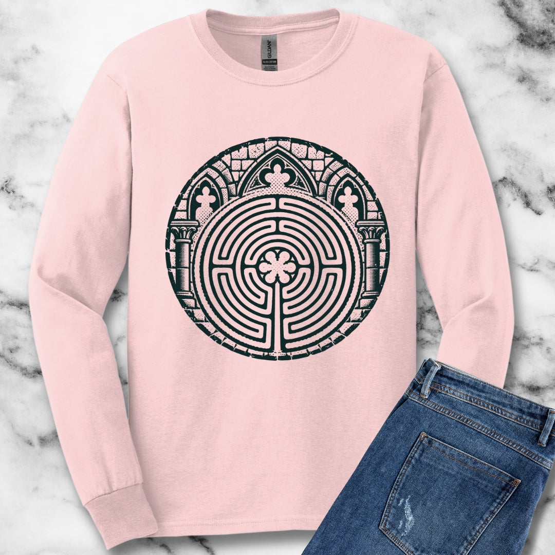 Chartres Cathedral Labyrinth Unisex Long Sleeve Tee