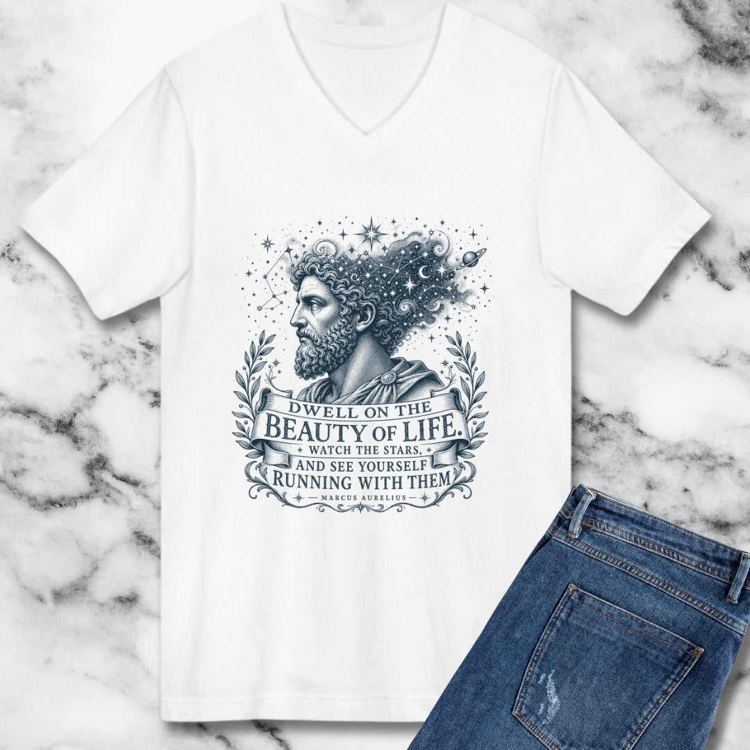 Running with the Stars Aurelius Quote V-neck