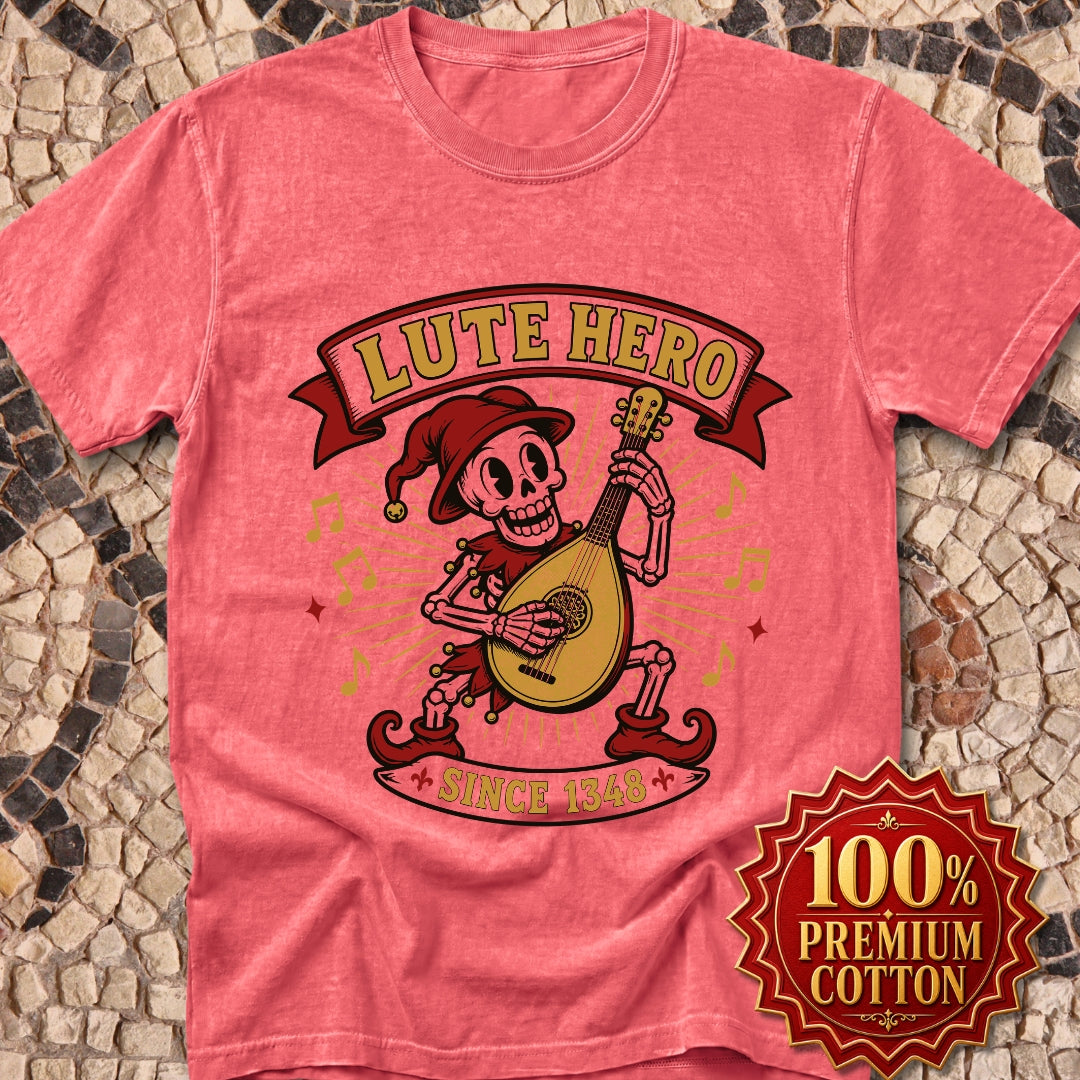 Medieval Bard Lute Hero Tee