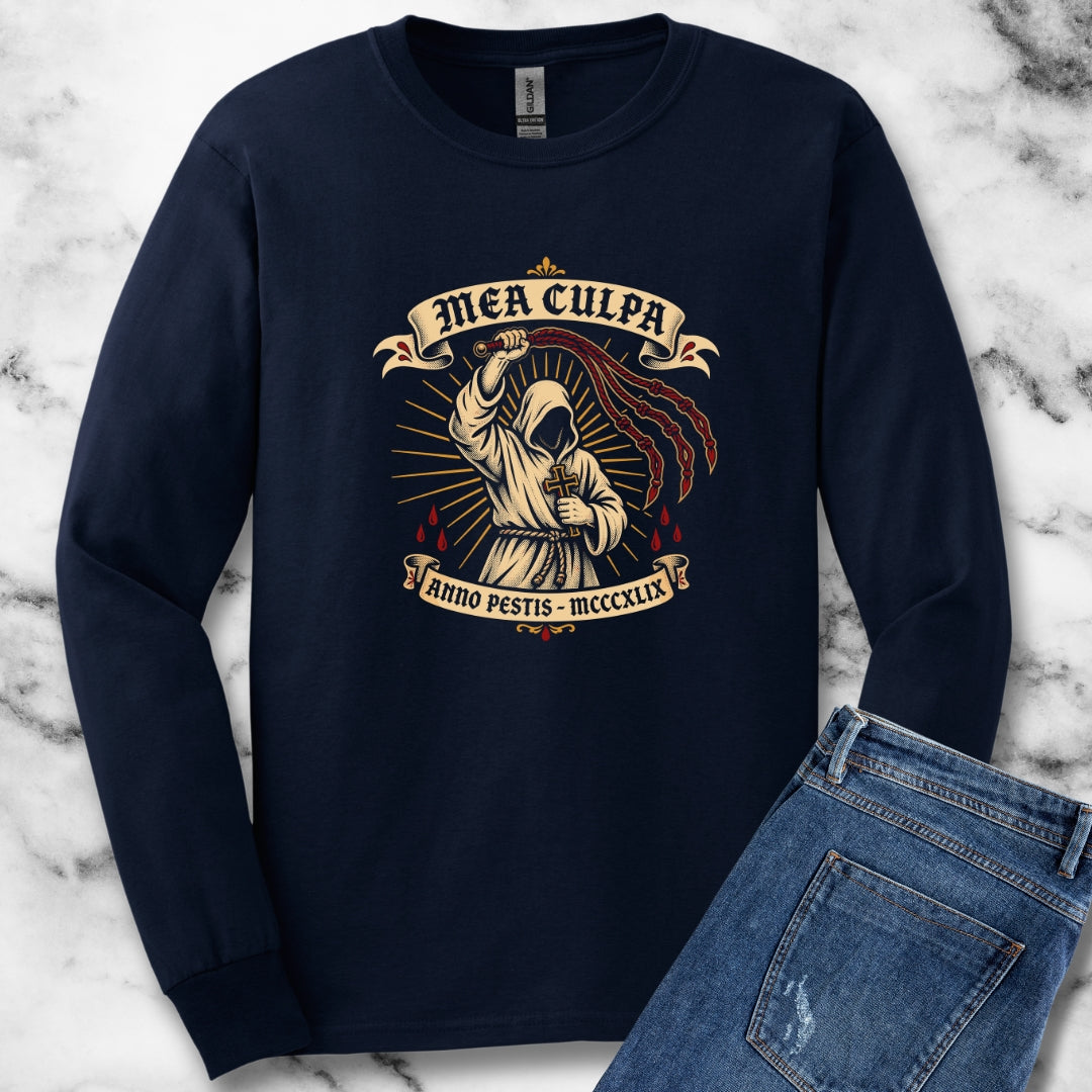 The Flagellant Mea Culpa Black Plague Unisex Long Sleeve Tee