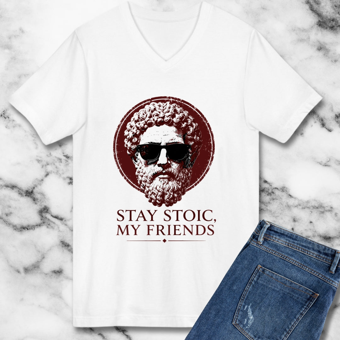 Aurelius Stay Stoic My Friends V-neck