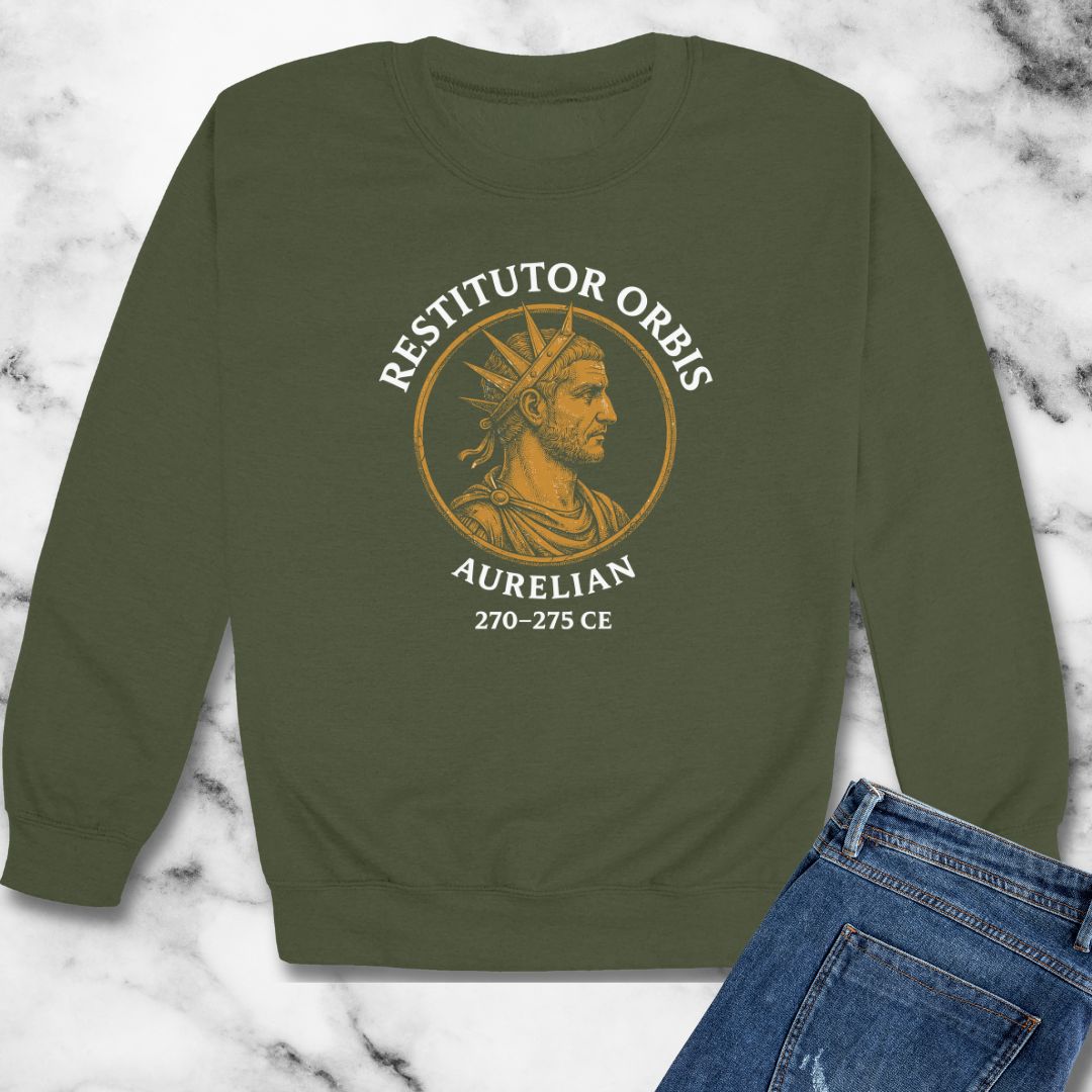 Aurelian Restitutor Orbis Restorer of the World Unisex Heavy Crewneck Sweatshirt