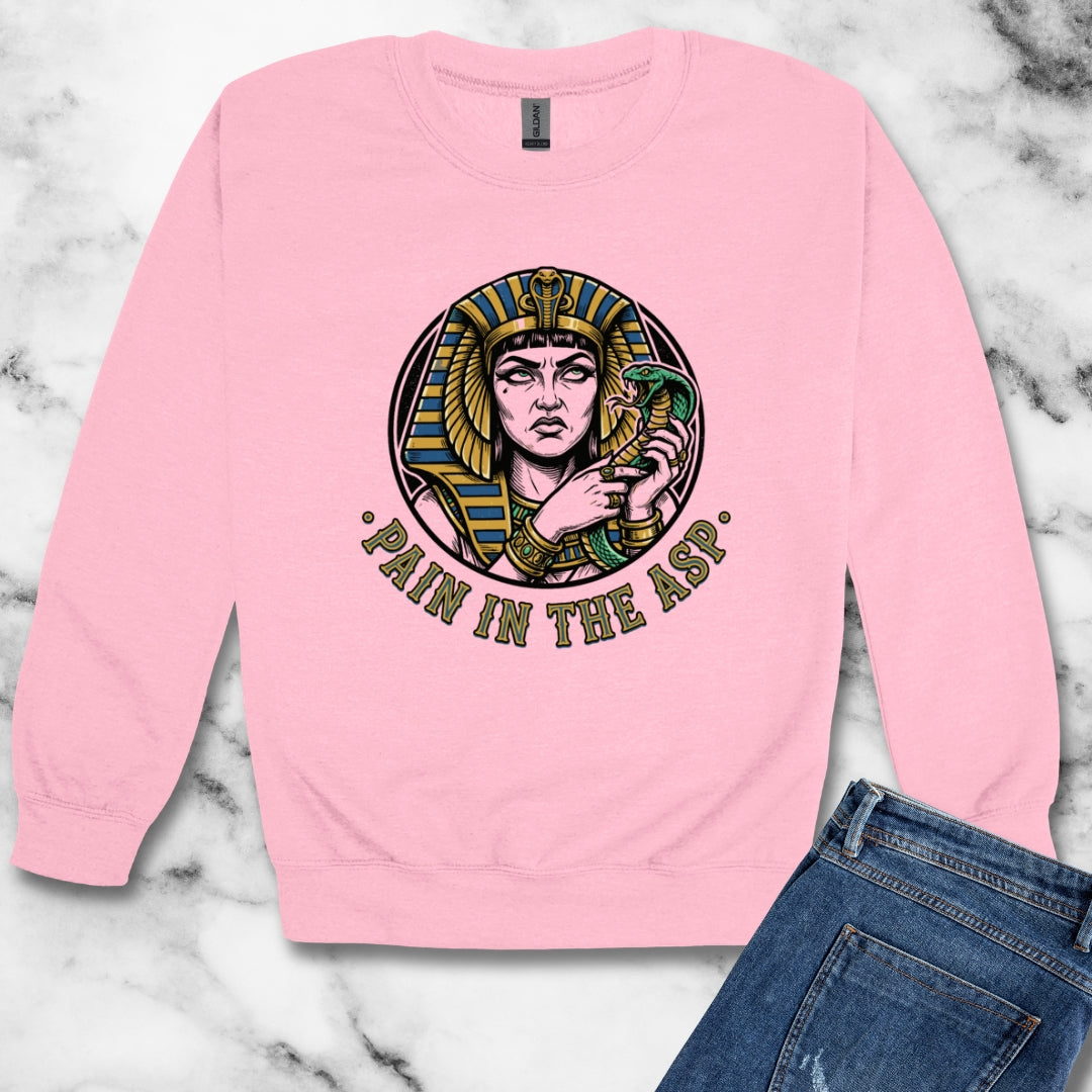 Cleopatra Pain in the Asp Unisex Heavy Crewneck Sweatshirt