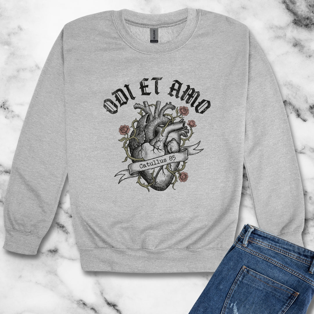 Catullus 85 Odi et Amo Love Hate Unisex Heavy Crewneck Sweatshirt