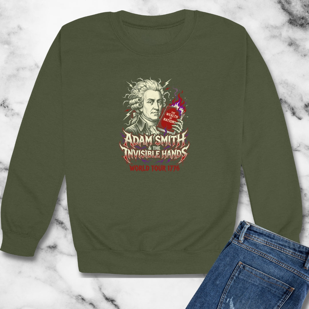Heavy Metal Adam Smith Invisible Hand Tour Unisex Heavy Crewneck Sweatshirt