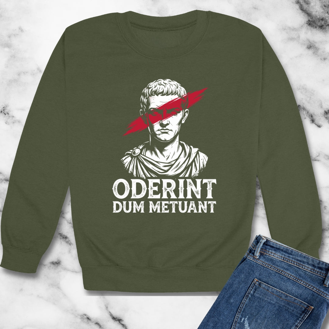 Caligula Let Them Hate They Fear Me Latin Quote Unisex Heavy Crewneck Sweatshirt