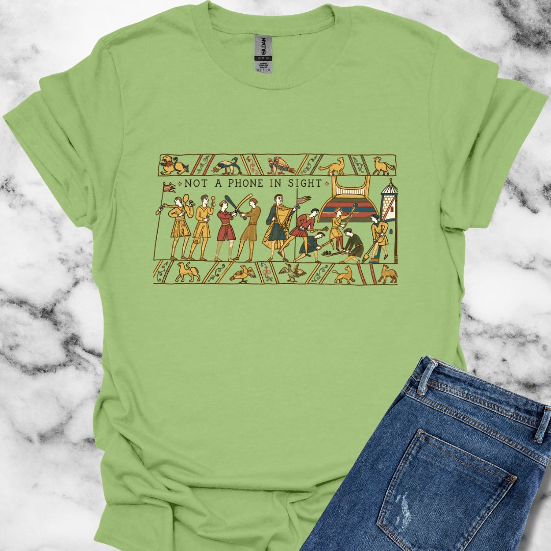 Bayeux Tapestry Not a Phone in Sight T-Shirt