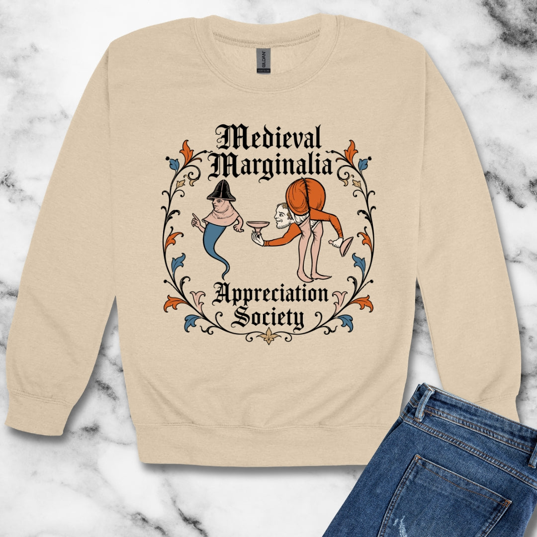 Medieval Marginalia Appreciation Society Men Unisex Heavy Crewneck Sweatshirt
