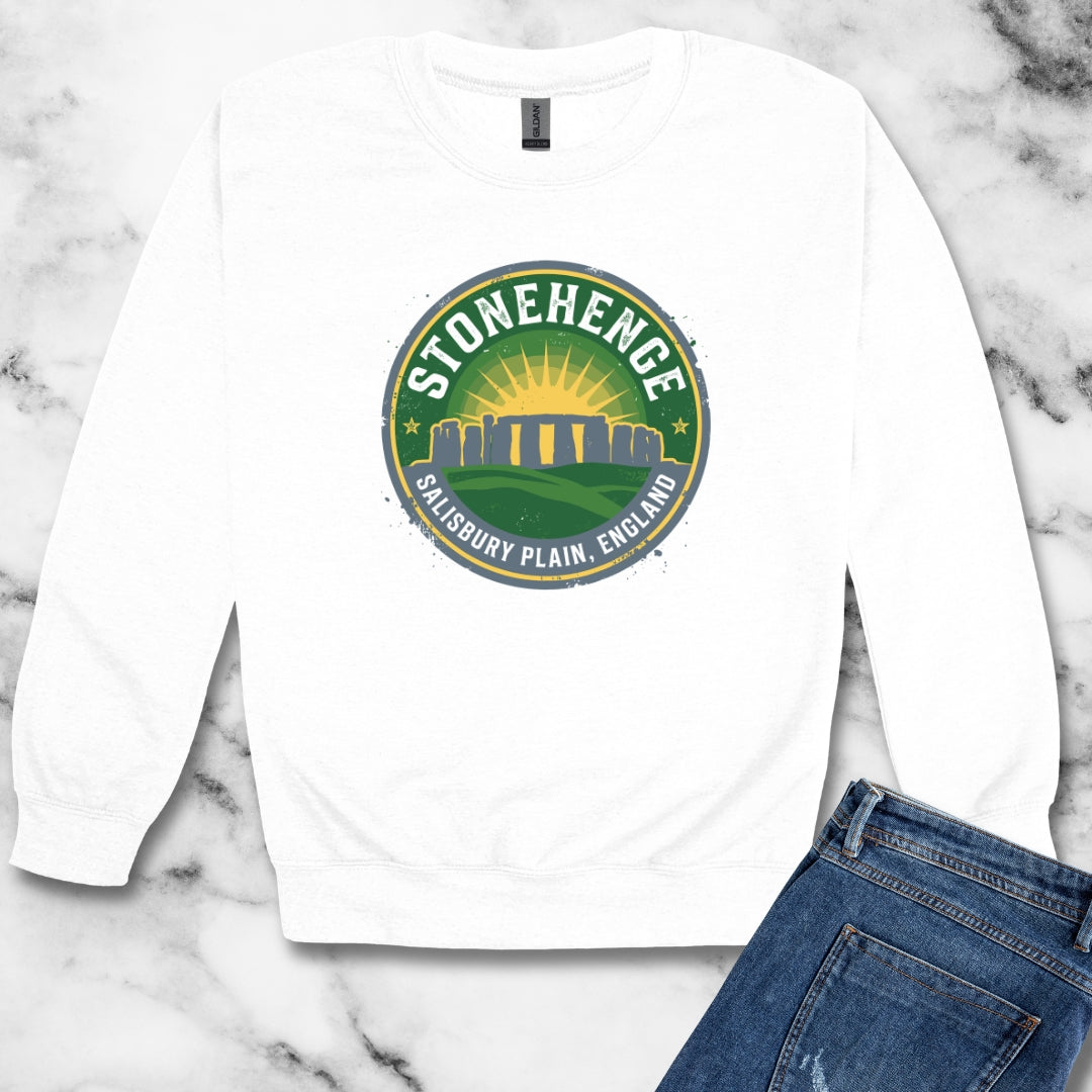 Stone Henge Badge Unisex Heavy Crewneck Sweatshirt