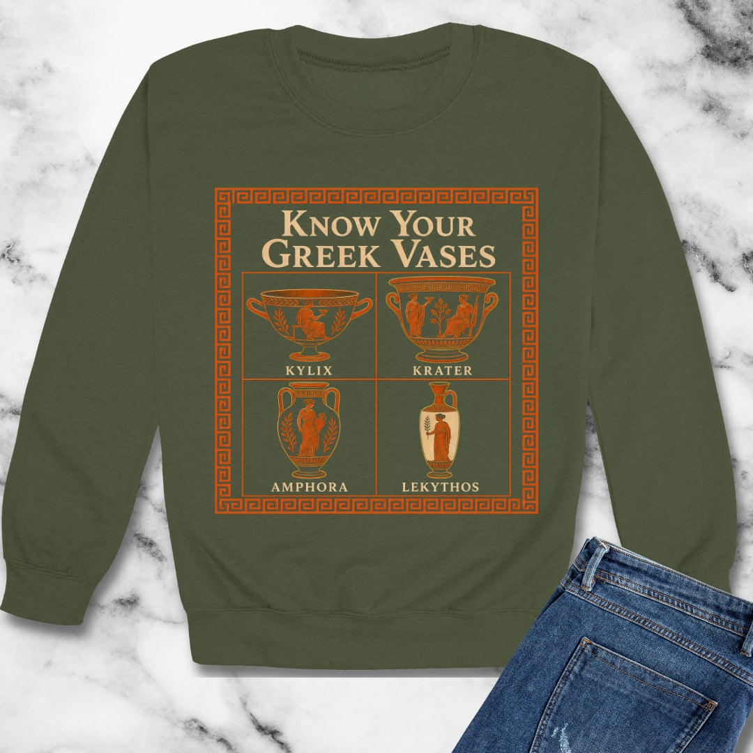 Know Your Greek Vases Red Figure Chart Unisex Heavy Crewneck Sweatshirt