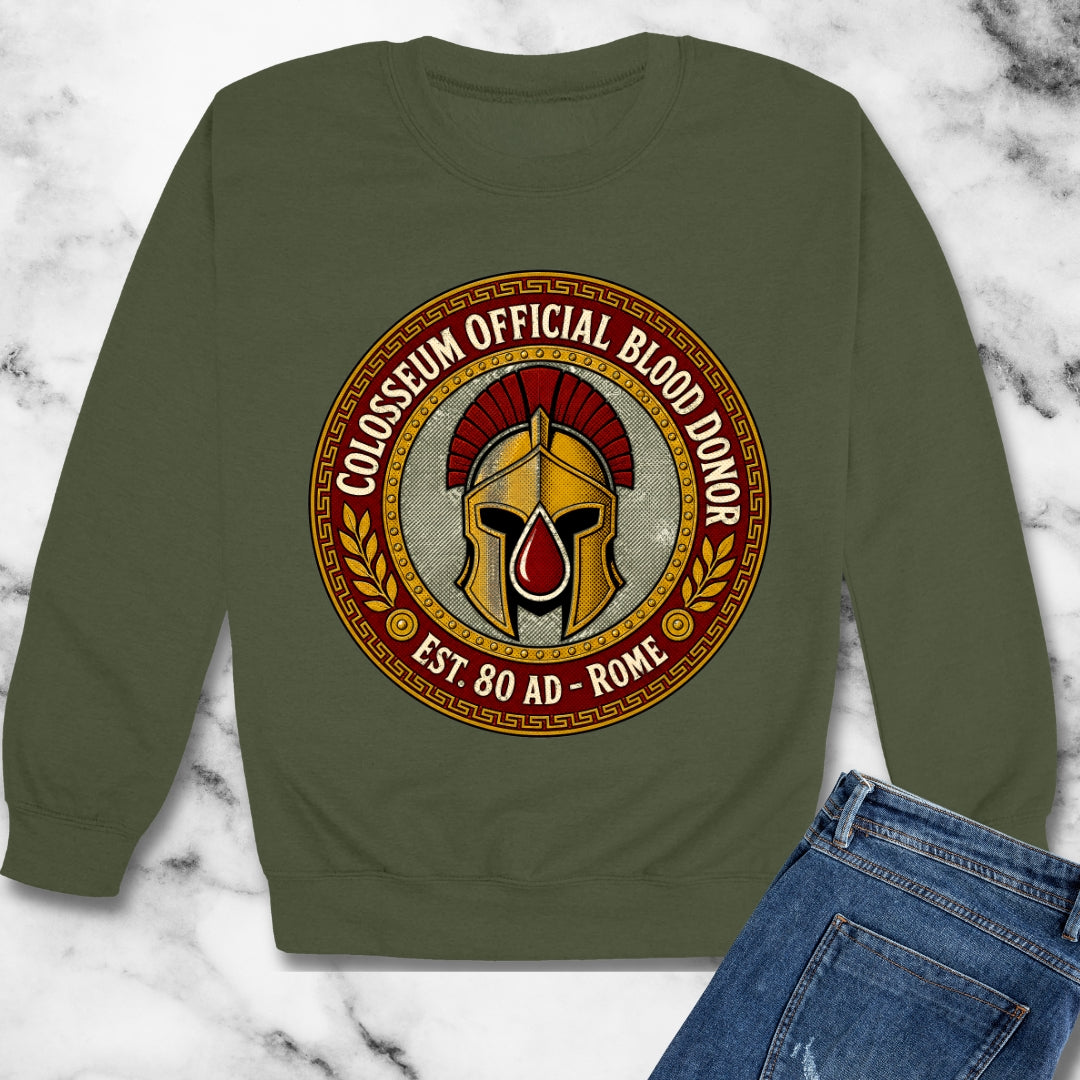 Colosseum Official Blood Donor Unisex Heavy Crewneck Sweatshirt