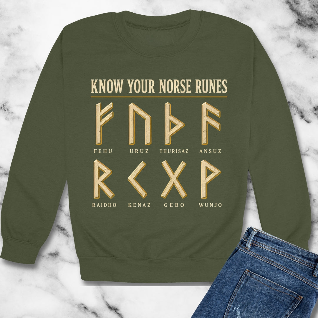 Know Your Norse Runes Unisex Heavy Crewneck Sweatshirt