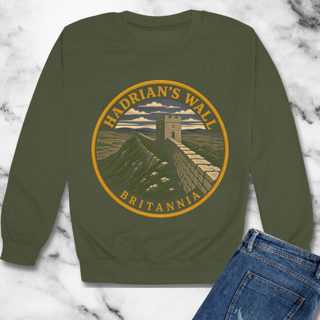 Hadrian's Wall Britannia Patch Unisex Heavy Crewneck Sweatshirt