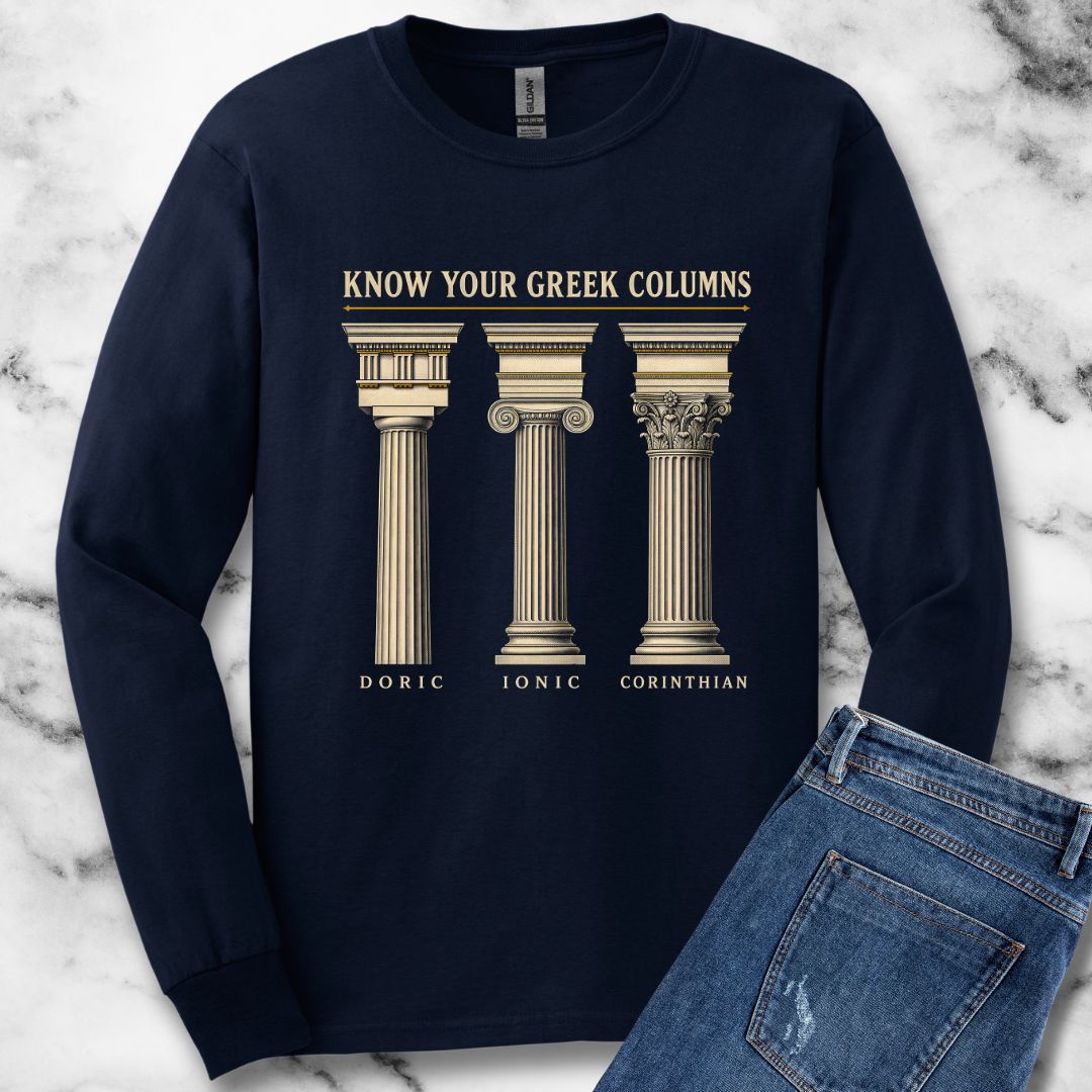 Know Your Greek Columns Unisex Long Sleeve Tee