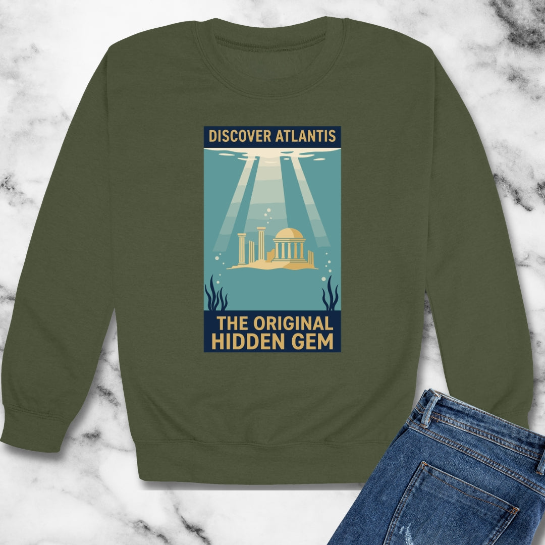 Visit Atlantis Retro Tourism Unisex Heavy Crewneck Sweatshirt