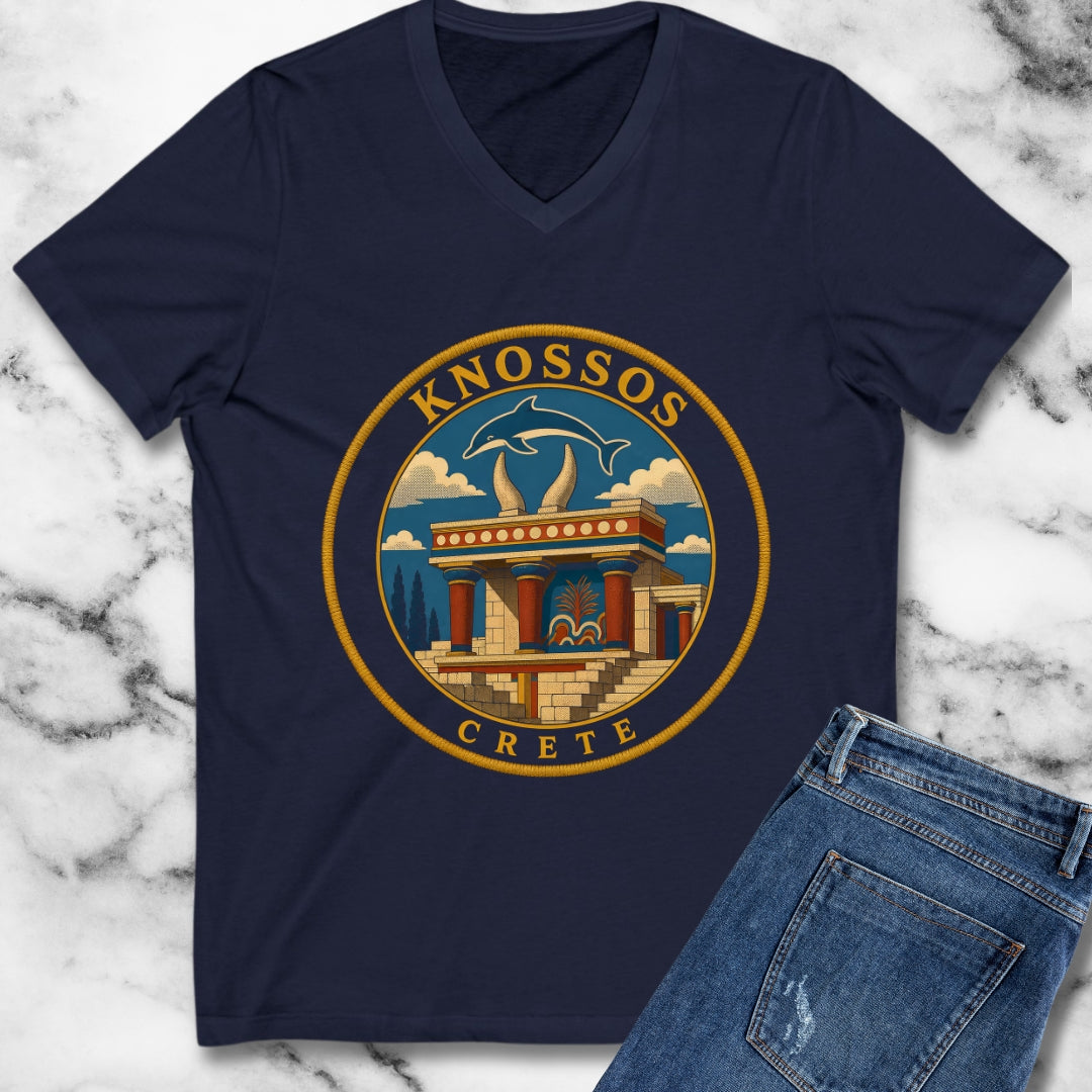 Knossos Crete Palace Patch V-Neck