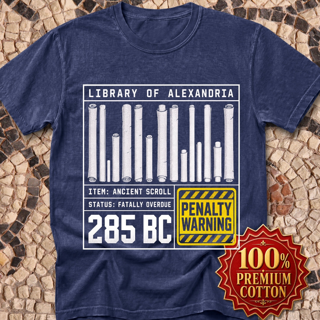 Library of Alexandria Fatally Overdue Scroll Premium Tee
