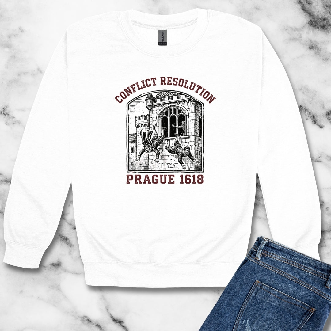 Prague Defenestration Unisex Heavy Crewneck Sweatshirt