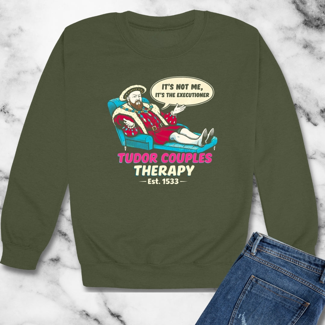 Tudor Couples Therapy Unisex Heavy Crewneck Sweatshirt