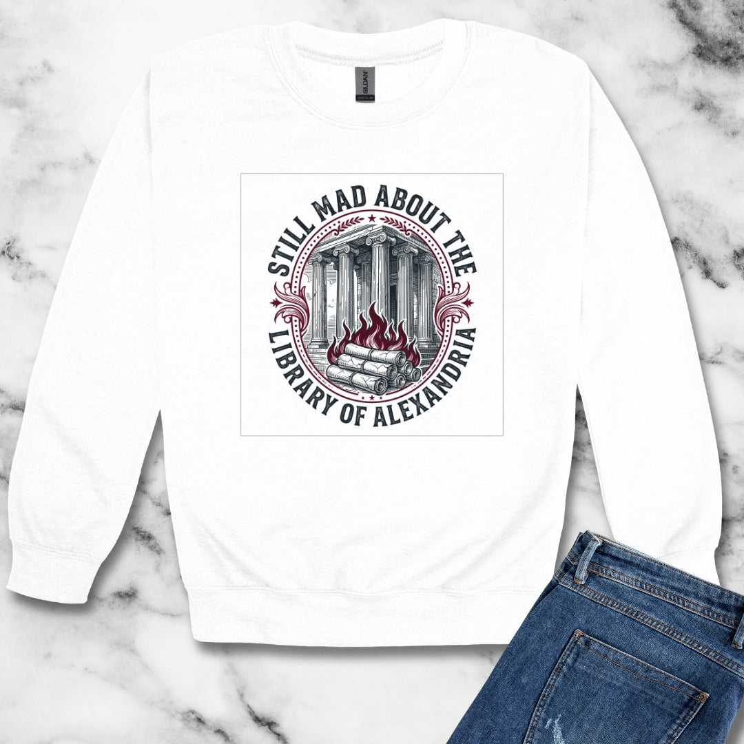Still Mad About Library of Alexandria Unisex Heavy Crewneck Sweatshirt