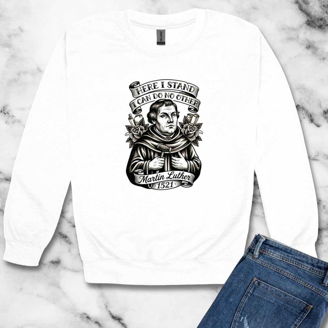 Martin Luther Here I Stand Quote Unisex Heavy Crewneck Sweatshirt