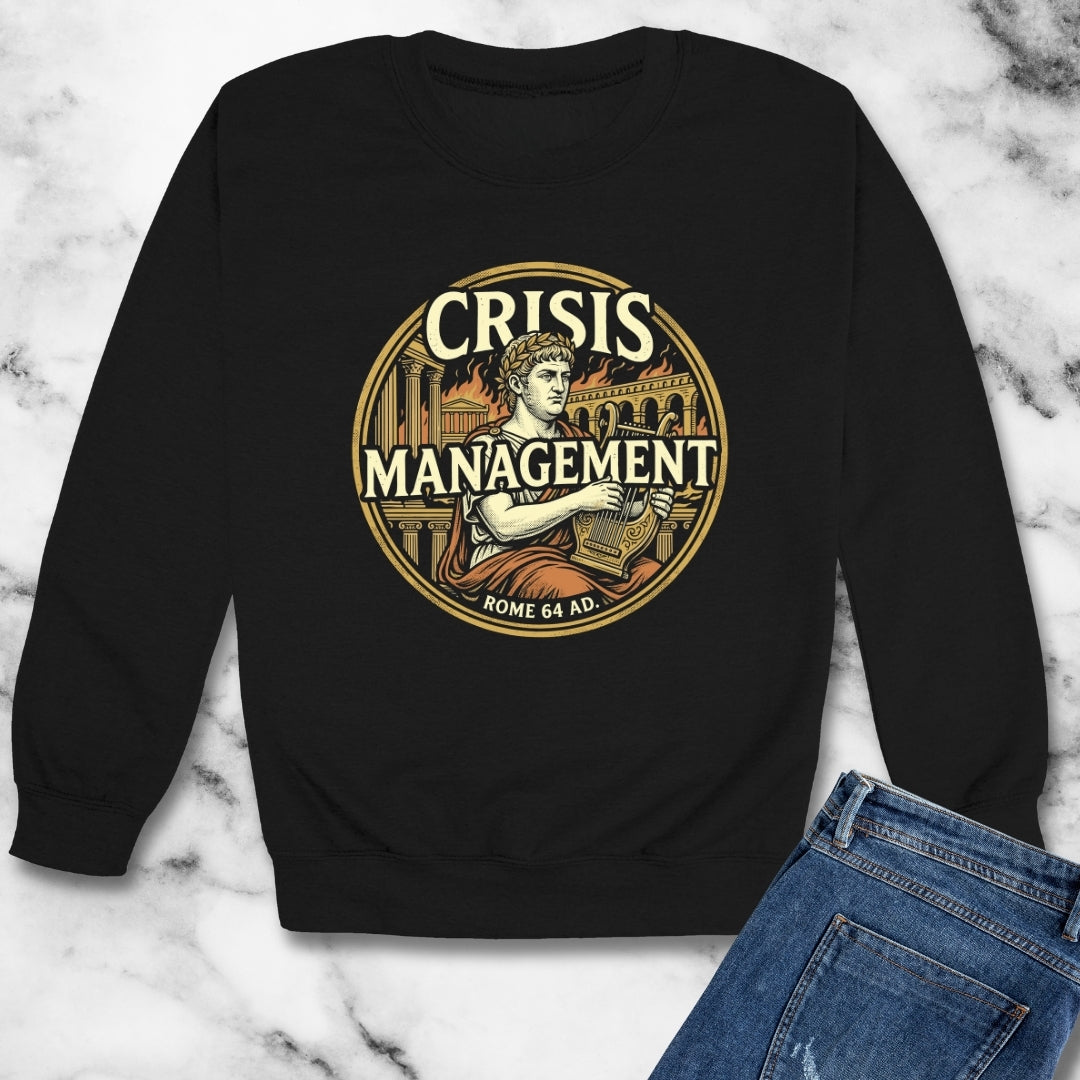 Emperor Nero Crisis Management Rome Burning Unisex Heavy Crewneck Sweatshirt