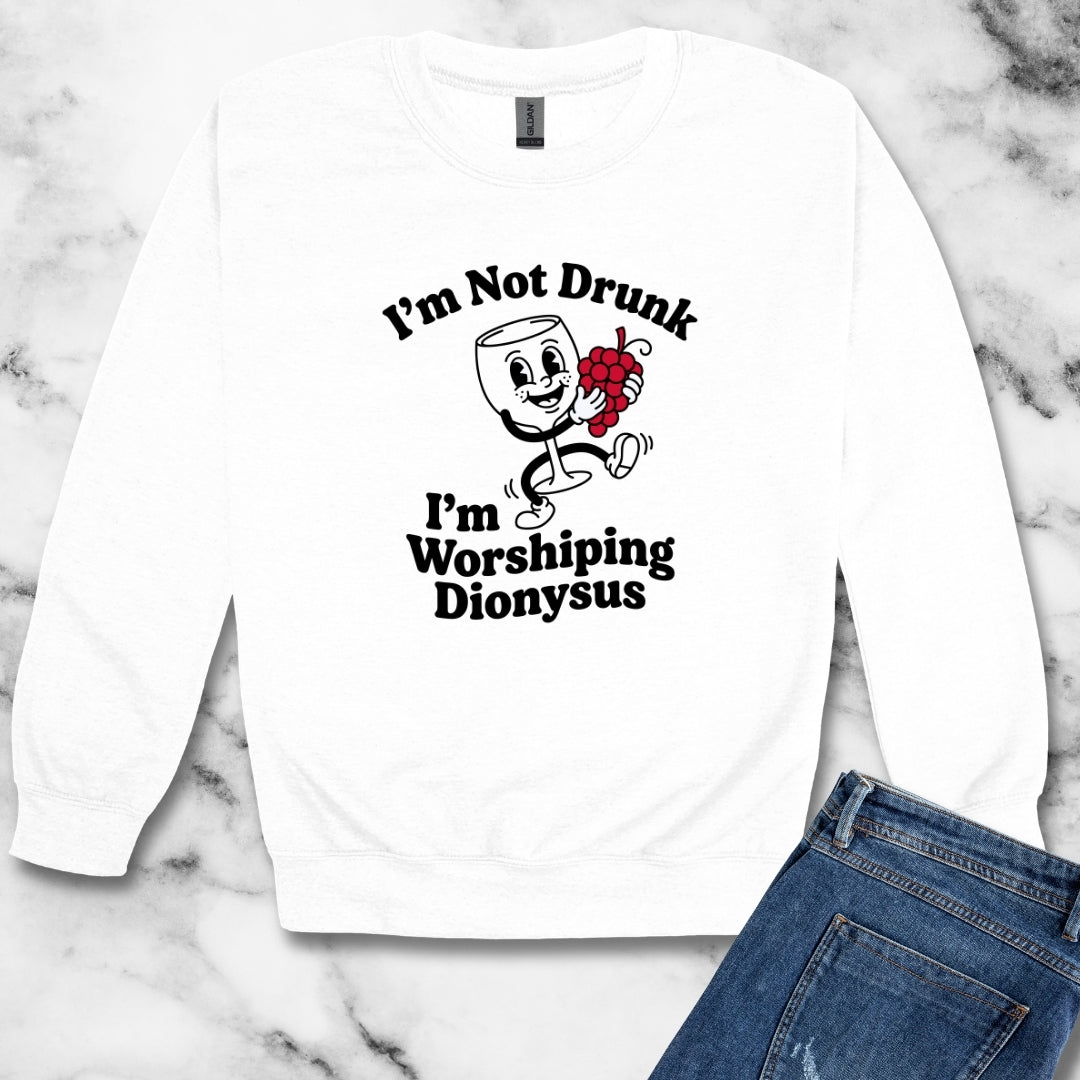 I'm Not Drunk Worshiping Dionysus Unisex Heavy Crewneck Sweatshirt