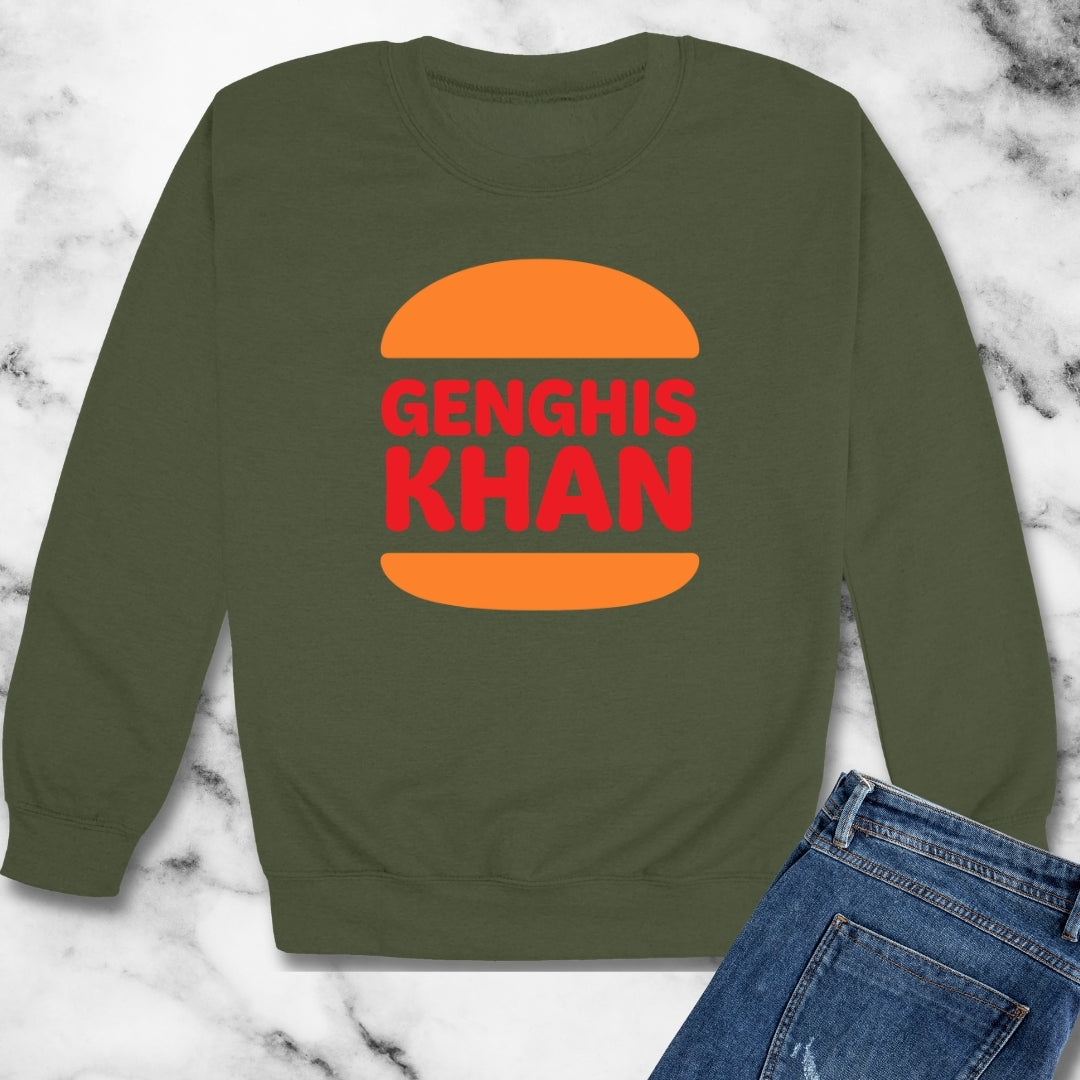 Genghis Khan Burger Logo Unisex Heavy Crewneck Sweatshirt