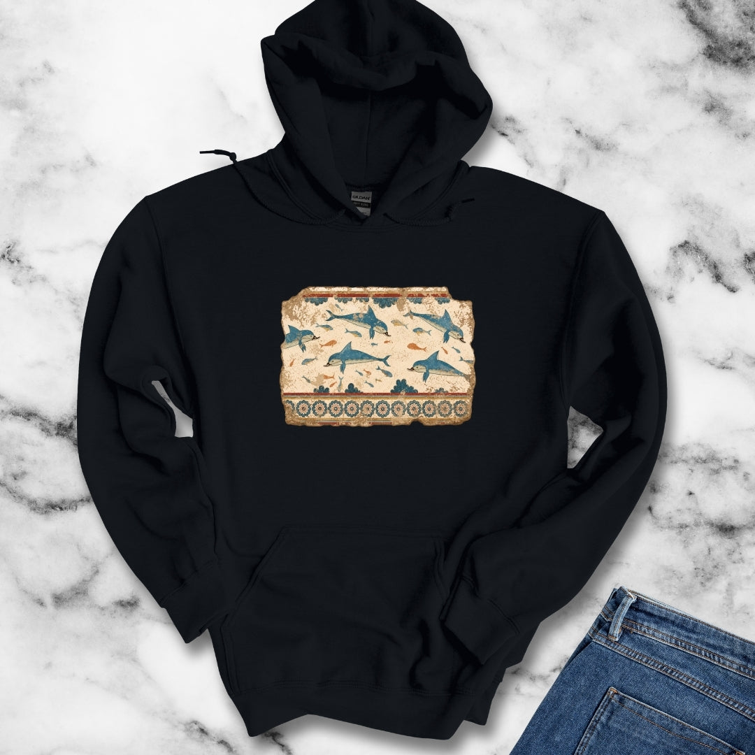 Minoan Dolphin Fresco Fragment Hoodie