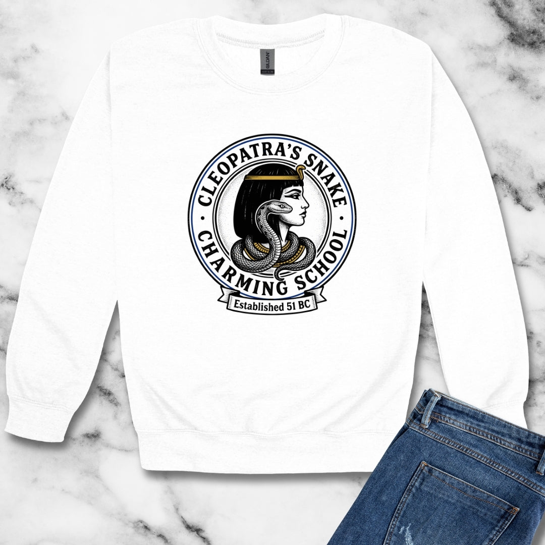 Cleopatra's Snake Charming School Unisex Heavy Crewneck Sweatshirt