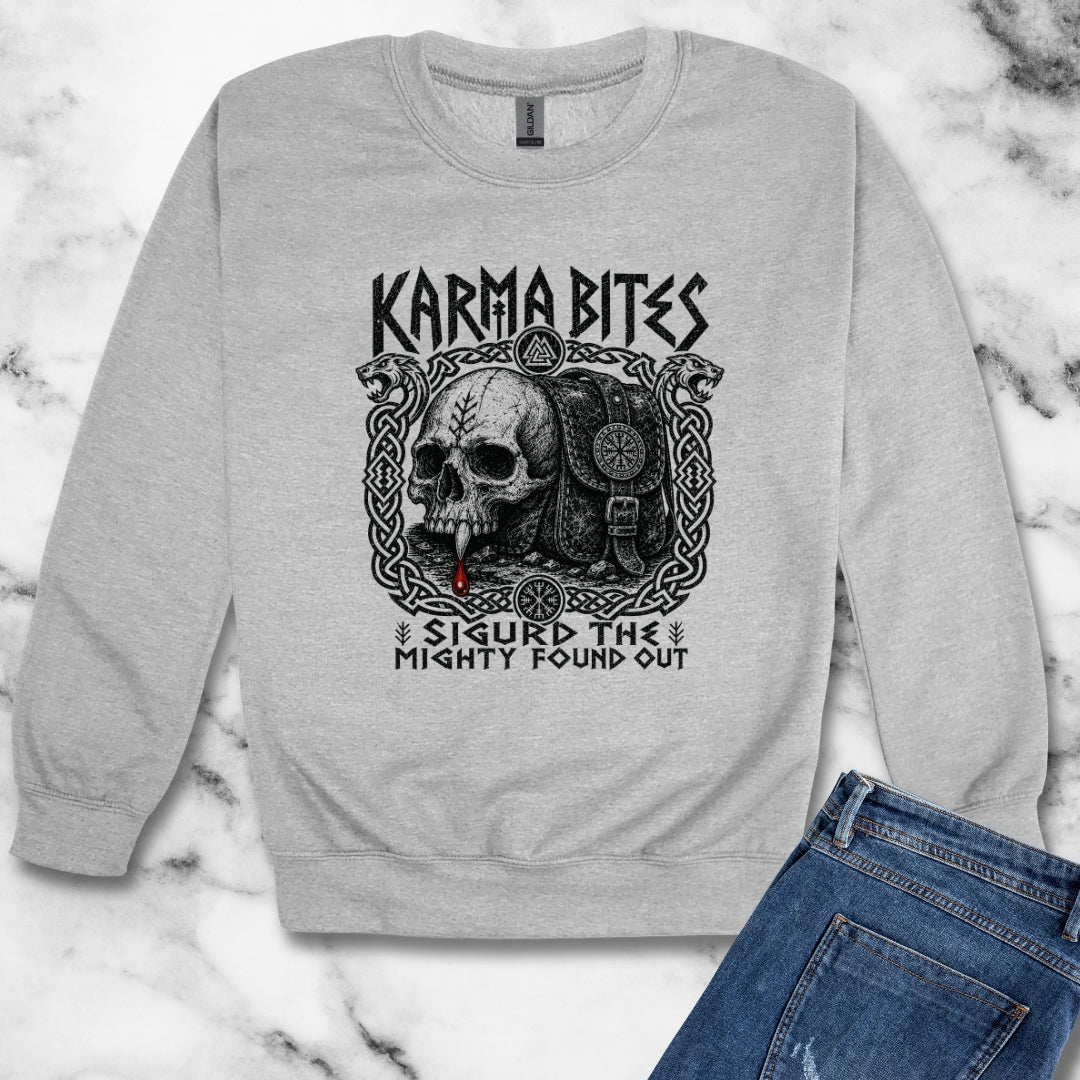 Karma Bites Sigurd the Mighty Unisex Heavy Crewneck Sweatshirt