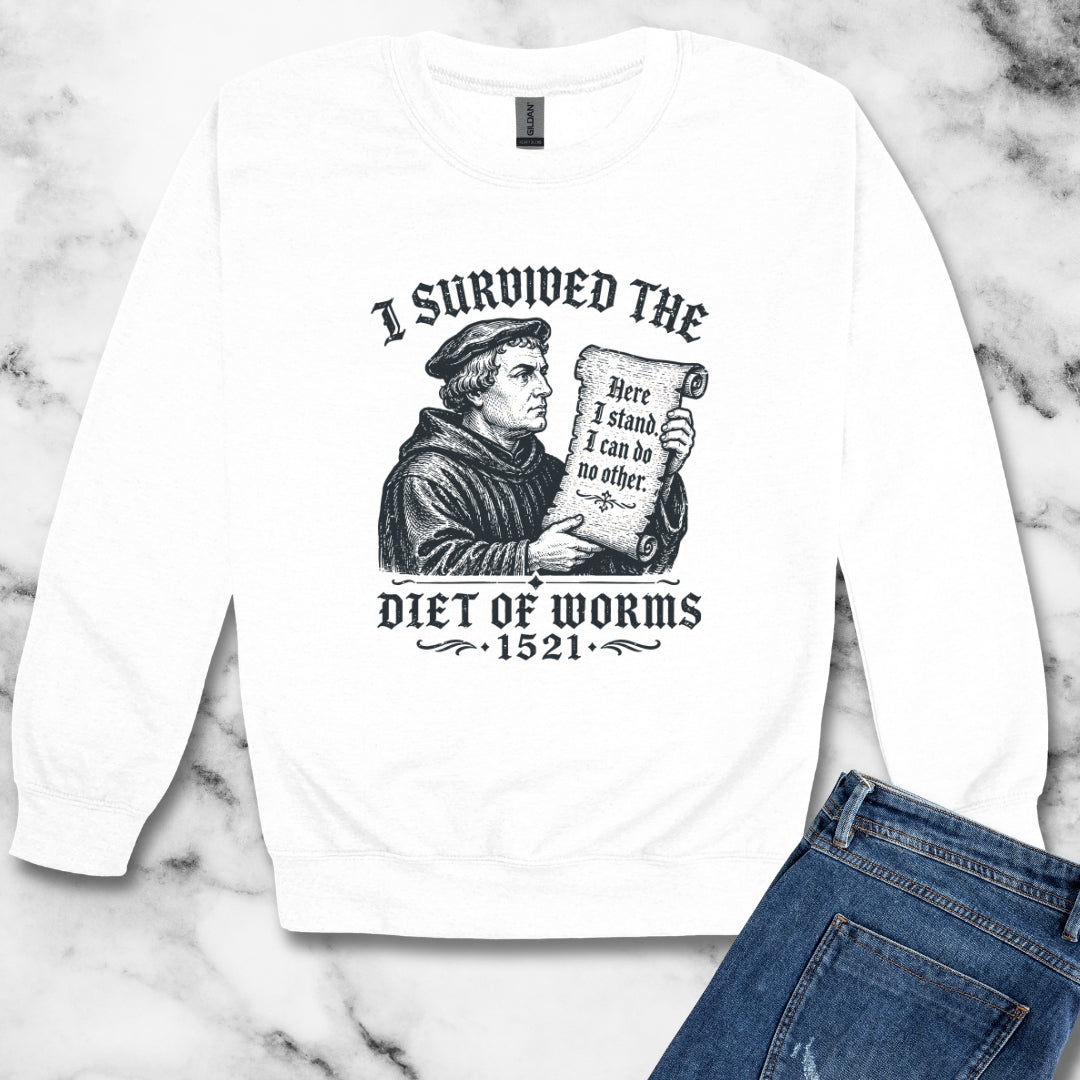 I Survived the Diet of Worms Unisex Heavy Crewneck Sweatshirt